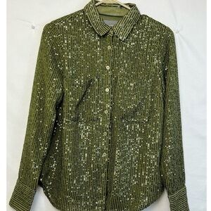 Anthropology Sequin Shirt